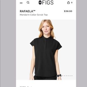 Rafaela Mandarin Figs Scrub Top Black